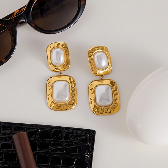 Trixie Chunky Pearl Drop Earrings