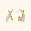 Julissa Two Tone Contemporary Huggies
