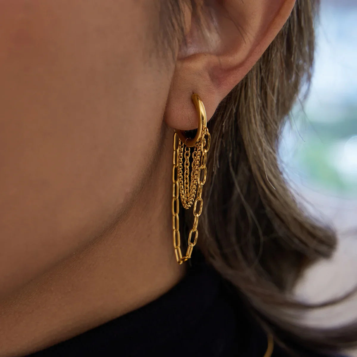 Alaina Link Chain Hoops